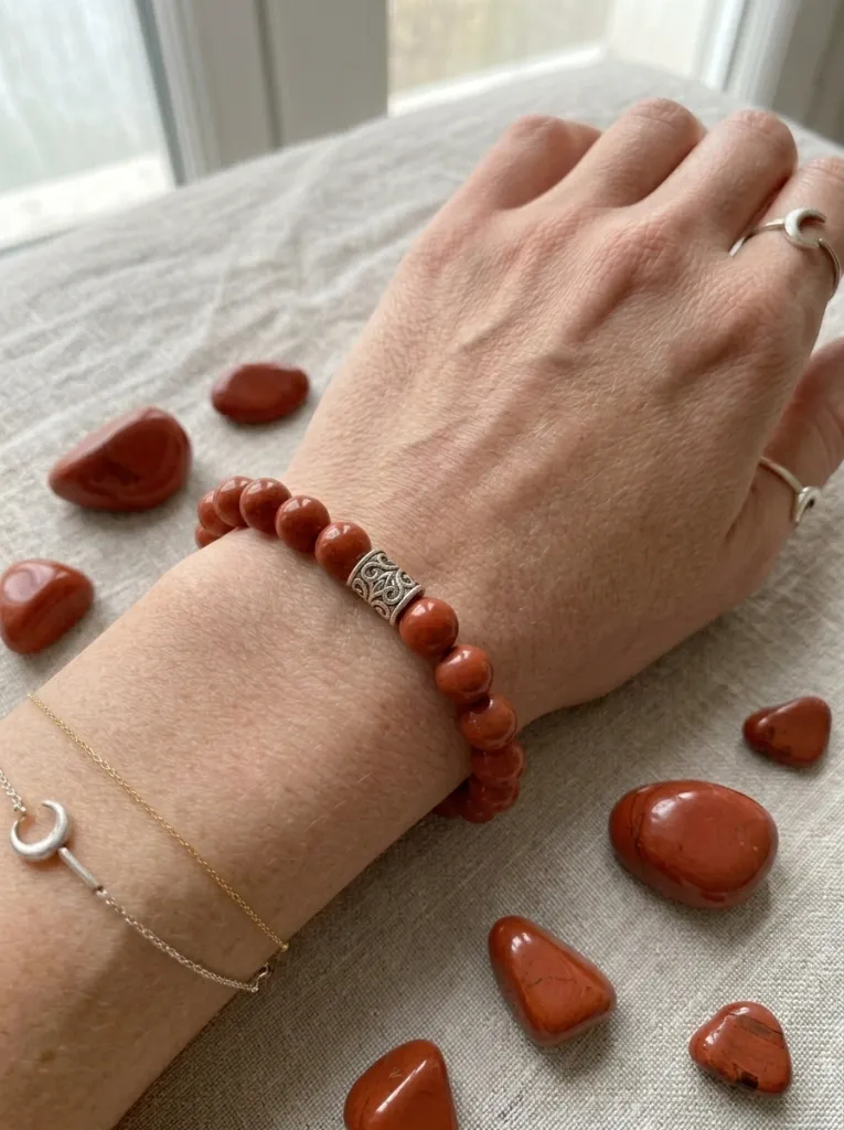 bracelet jaspe rouge poigné.webp