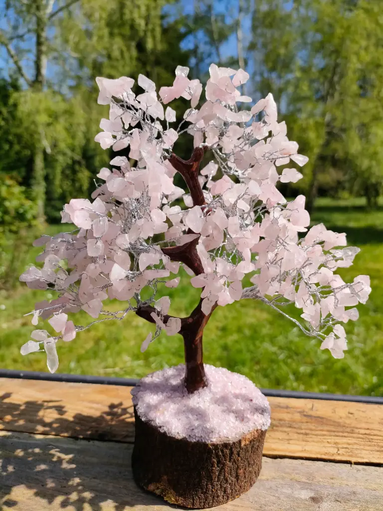 Arbre du Bonheur en Quartz Rose