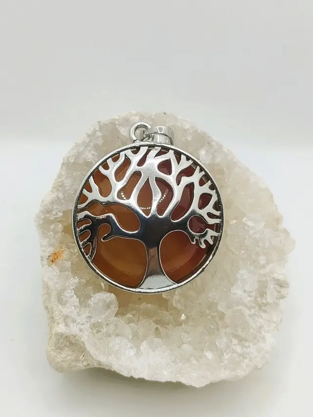 [PEN-CORN-ARBR] Pendentif en Cornaline Arbre de Vie