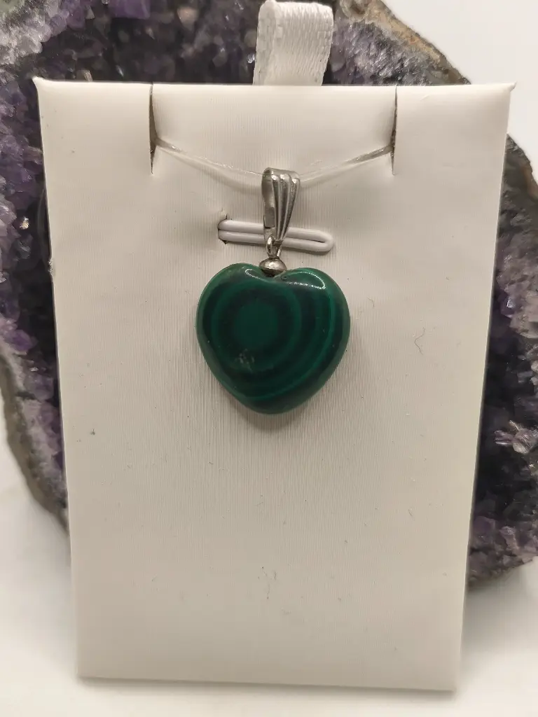 Pendentif Petit Cœur en Malachite