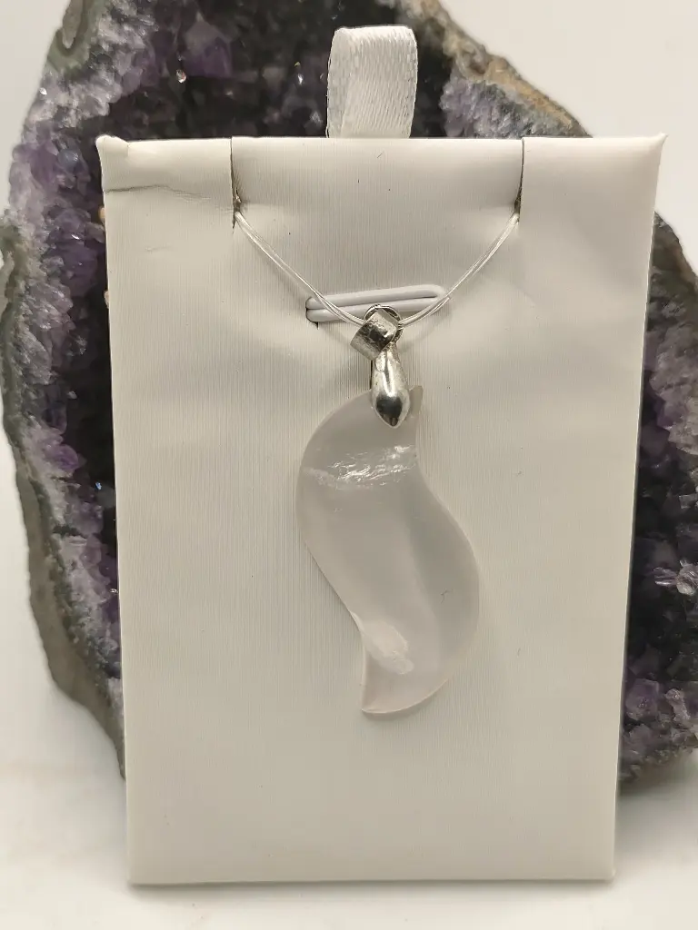 [PEN S-QUARRO] Pendentif S en Quartz Rose