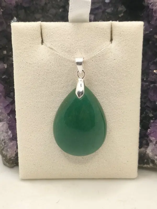 [PEN-PET-GOU-AVENT] Petit Pendentif Goutte en Aventurine Verte