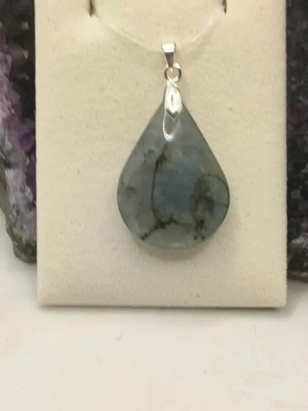 [PEN-PET-GOU-LABRA] Petit Pendentif Goutte de Labradorite