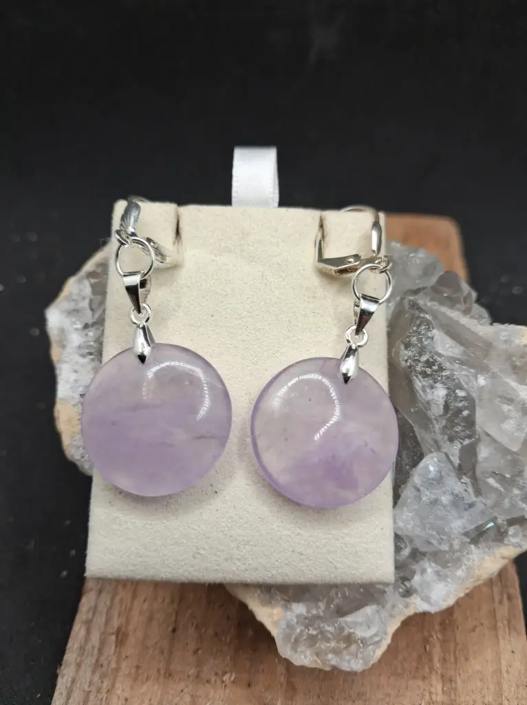 [BOU-AMET-RON] Boucles d'Oreilles en améthyste rondes