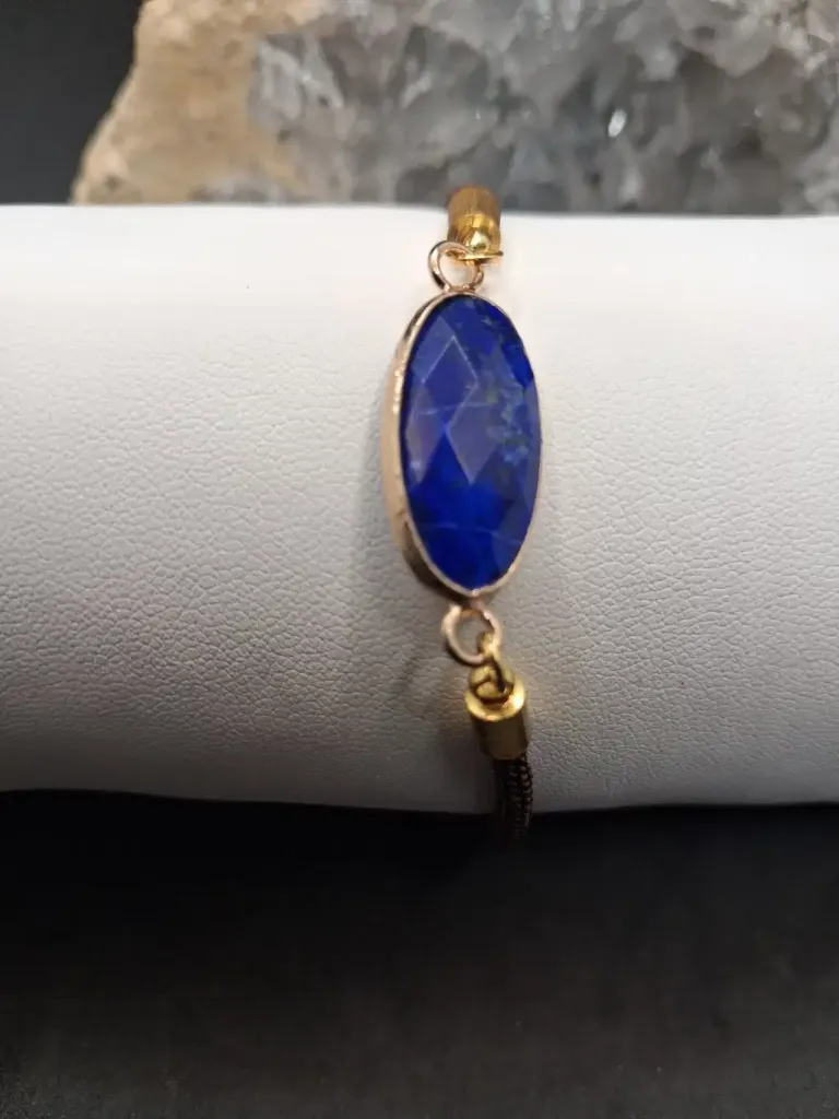 bracelet corde lapis lazuli ovale
