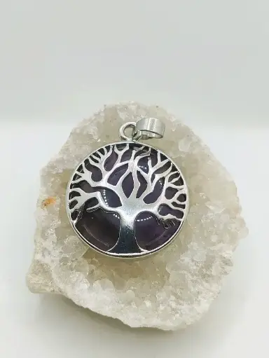 Pendentif en Amethyste Arbre de Vie