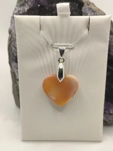 Pendentif Petit Cœur de Cornaline