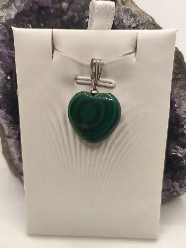 Pendentif Petit Cœur en Malachite