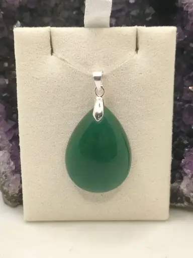 Petit Pendentif Goutte en Aventurine Verte