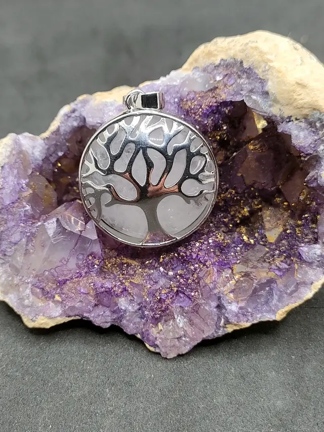[PEN-PIELUN-ARB] Pendentif en Pierre de Lune Arbre de Vie