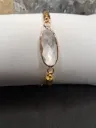 bracelet corde en cristal de roche ovale