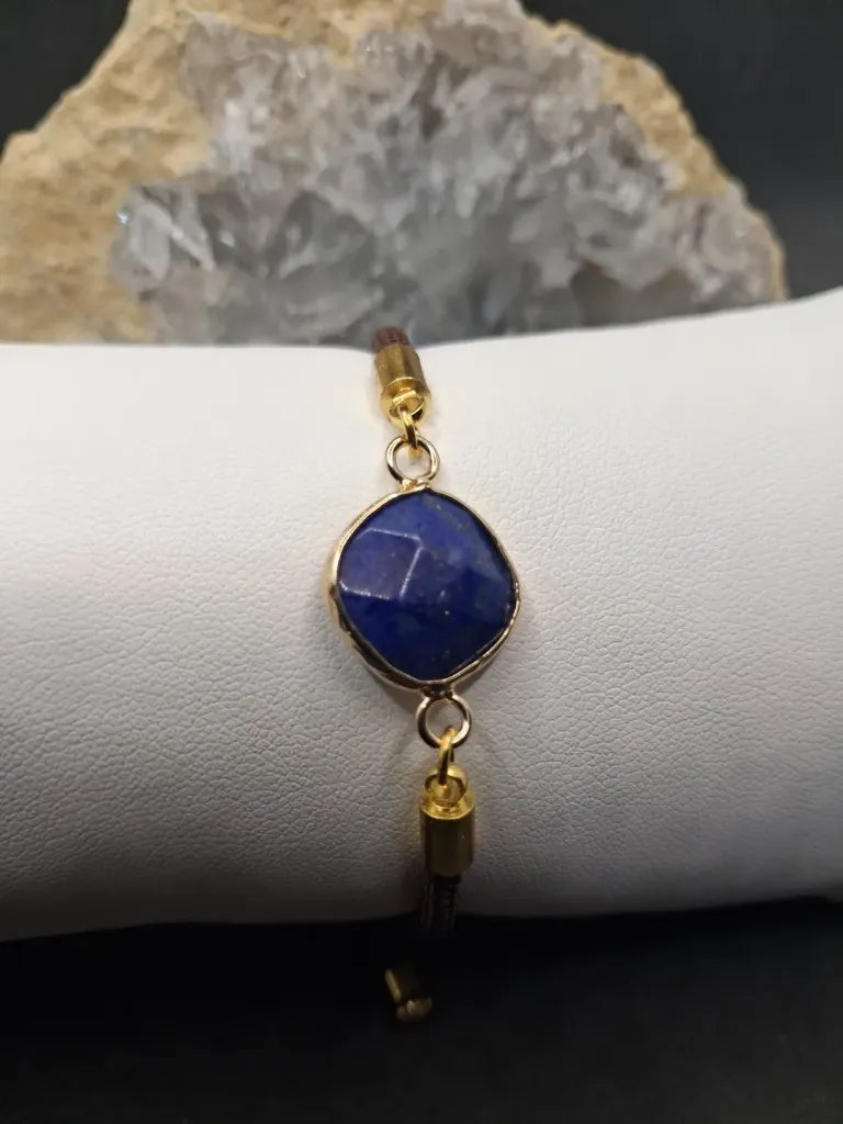 [BRA-CORD-LAPI-CAR] bracelet corde lapis lazuli carre