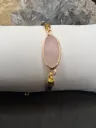 bracelet corde quartz rose ovale