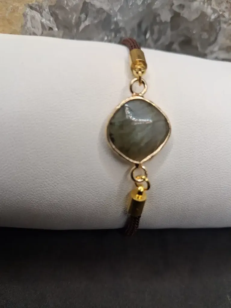 [BRA-CORD-LABRA-CAR] bracelet corde labradorite carre