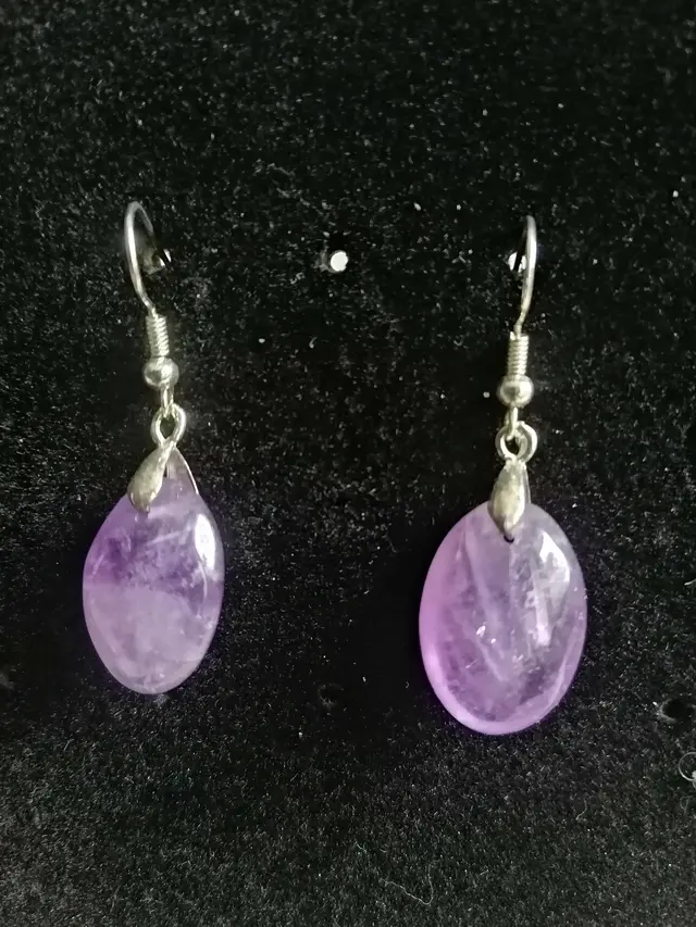 Boucles d'Oreilles en Goutte d'Amethyste
