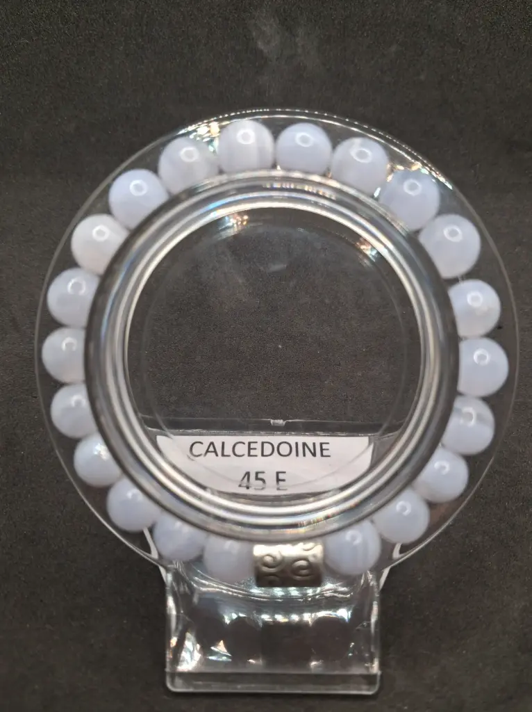 [BRA-CALCE-16] Bracelet en Calcédoine Bleu (16 cm)