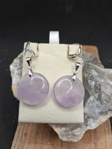 Boucles d'Oreilles en améthyste rondes