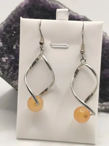 Boucles d'Oreilles en Cornaline Torsadées