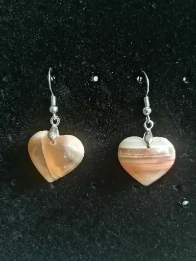 Boucles d'Oreilles en Coeur de Cornaline