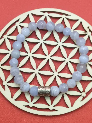 Bracelet en Calcédoine Bleu
