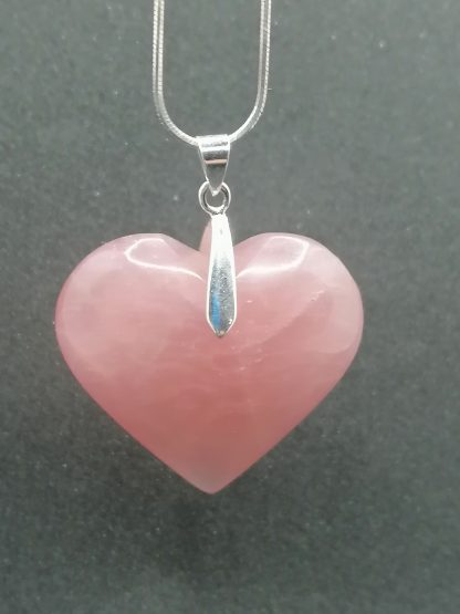 pendentif coeur en quartz rose